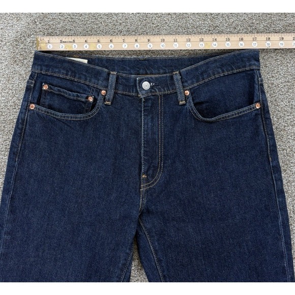 Levis Premium LOT 511 Jeans Mens 34x34 Blue Dark Wash Stretch Slim Straight Fit - Picture 9 of 12